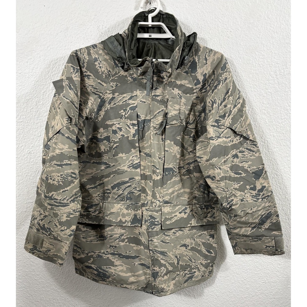 USAF APECS Gore Tex Parka Jacket Mens Medium Regular ABU Camo Hooded Military